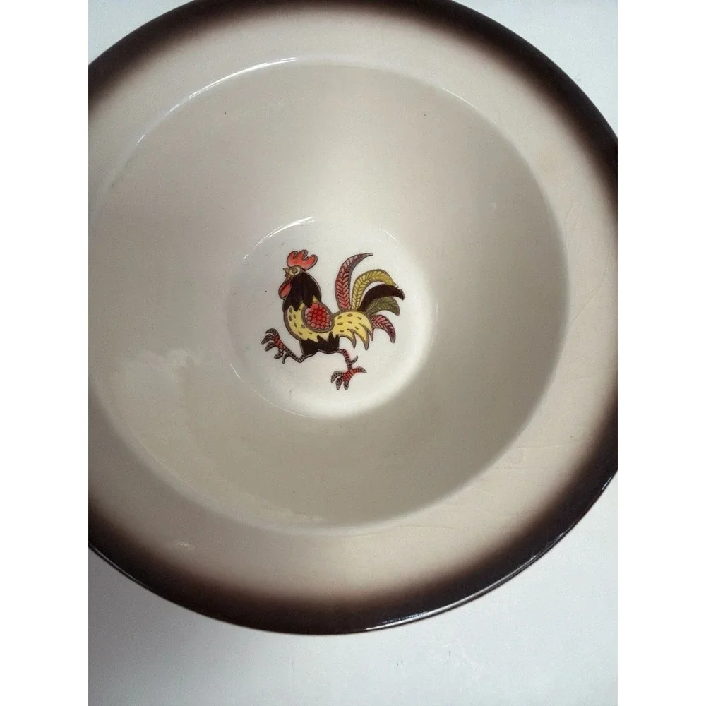 Vintage Metlox Poppytrail Red Rooster 7 Inch Cereal Bowls‎ Set of 2